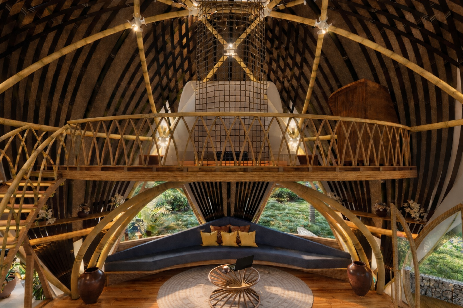 Trishula Dome loft interior